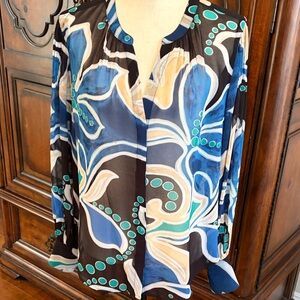 Chico's Multicolor Abstract Blouse
